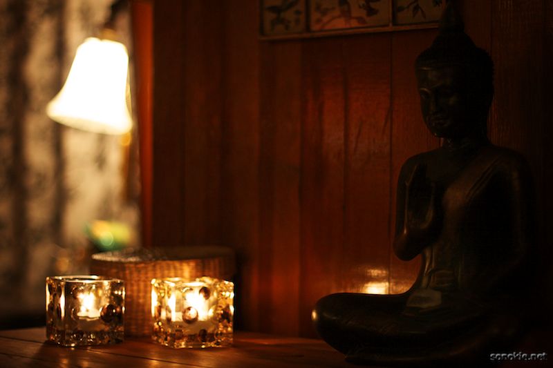 buddha and the candles