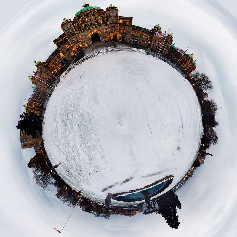 snowy parliament panorama