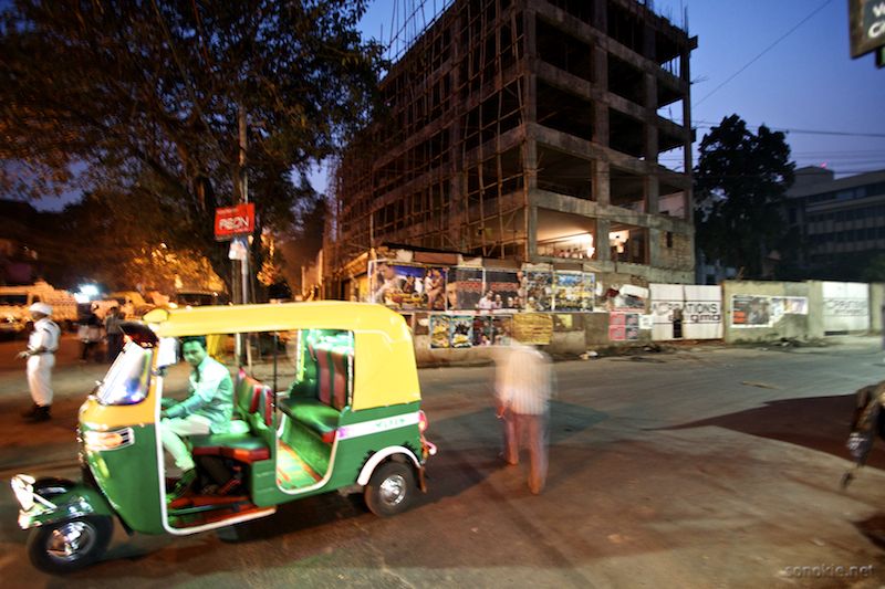 rickshaw at night