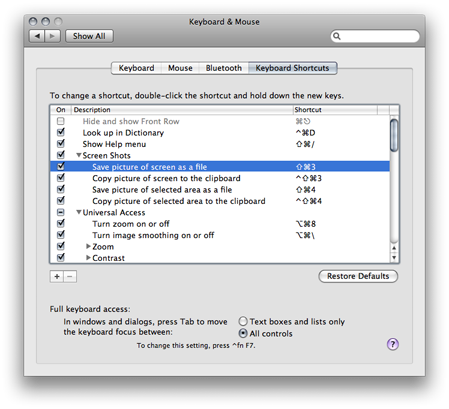 System Hotkeys